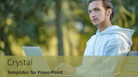  Presentation with man sitting bench - 