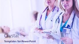  Presentation with three - Audience pleasing slide set consisting of portrait-of-three-confident-female backdrop and a sky blue colored foreground