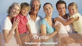  Presentation with generation - Amazing presentation theme having portrait of three generation family backdrop and a  colored foreground