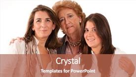  Presentation with generations - Colorful presentation theme enhanced with portrait of three generations backdrop and a red colored foreground