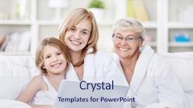  Presentation with generation - Presentation theme having portrait of three generations background and a lemonade colored foreground