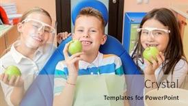  Presentation with cabinet - Amazing theme having portrait-of-three-happy-children backdrop and a soft green colored foreground