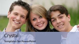  Presentation with teenagers - Theme with portrait-of-three-teenagers-smiling background and a light blue colored foreground