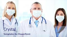  Presentation with masks - Colorful slides enhanced with portrait of three therapeutists backdrop and a sky blue colored foreground