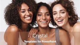  Presentation with portrait - Colorful slide set enhanced with portrait-of-three-young-multiracial backdrop and a red colored foreground