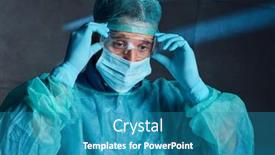  Presentation with medical prevention - Colorful PPT layouts enhanced with portrait-of-tired-good-looking backdrop and a teal colored foreground