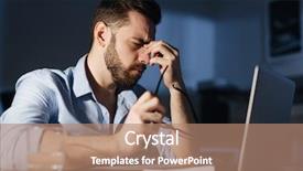  Presentation with dark night - Audience pleasing PPT layouts consisting of portrait of tired man working backdrop and a  colored foreground