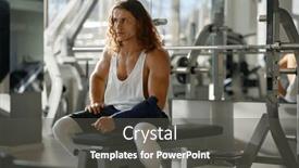  Presentation with rest - PPT theme with portrait-of-tired-sportsman-sitting background and a dark gray colored foreground