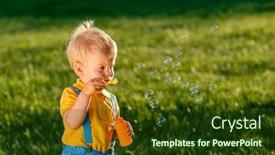  Presentation with activity - PPT theme enhanced with portrait of toddler child outdoors rural scene with one year old baby boy blowing soap bubbles healthy preschool children summer activity kid playing outside background and a tawny brown colored foreground