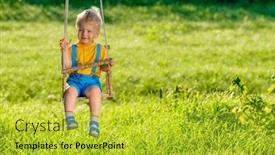  Presentation with activity - Cool new PPT layouts with portrait of toddler child swinging outdoors rural scene with one year old baby boy at swing healthy preschool children summer activity kid playing outside backdrop and a yellow colored foreground