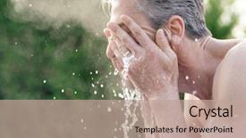  Presentation with splashing - Audience pleasing presentation design consisting of portrait of topless man splashing backdrop and a  colored foreground