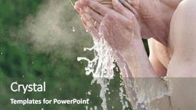  Presentation with splashing - Audience pleasing presentation consisting of portrait of topless man splashing backdrop and a  colored foreground