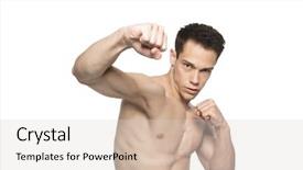  Presentation with boxing pacquiao - PPT theme consisting of portrait of tough boxing guy background and a  colored foreground