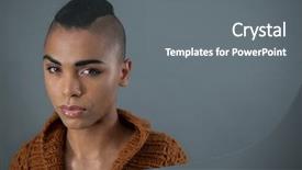  Presentation with transgender - Audience pleasing theme consisting of transgenero - portrait of transgender woman backdrop and a gray colored foreground
