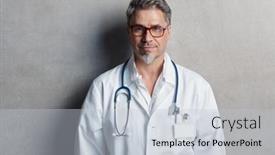  Presentation with lab coat - Slides consisting of portrait-of-trustworthy-older-smart background and a lemonade colored foreground