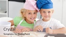  Presentation with baking - Slide deck with portrait of two adorable children background and a lemonade colored foreground