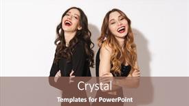  Presentation with two black women - Presentation design having portrait-of-two-attractive-women background and a tawny brown colored foreground