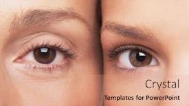  Presentation with women - Presentation design consisting of portrait-of-two-beautiful-women background and a coral colored foreground