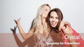  Presentation with best - Cool new presentation with portrait of two best female backdrop and a red colored foreground