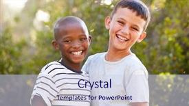  Presentation with outdoors - Beautiful slide set featuring portrait of two boys outdoors backdrop and a lemonade colored foreground