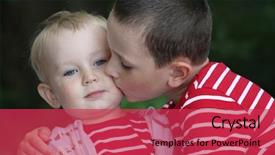  Presentation with siblings - Slide deck consisting of portrait of two boys siblings brothers and best friends 18 month old baby boy and 6 years old child background and a red colored foreground