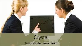  Presentation with sitting posture and computer ergonomics - Amazing PPT theme having portrait of two businesswomen sitting backdrop and a coral colored foreground