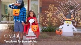  Presentation with fancy dress - Beautiful slides featuring portrait-of-two-children-wearing backdrop and a violet colored foreground