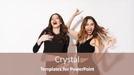  Presentation with two black women - Amazing presentation design having portrait-of-two-excited-seductive backdrop and a coral colored foreground