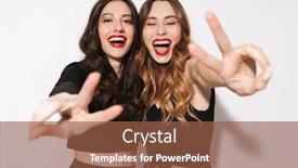  Presentation with two black women - Presentation theme consisting of portrait-of-two-excited-women background and a tawny brown colored foreground