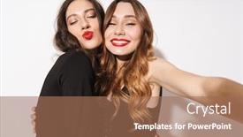  Presentation with two black women - Amazing presentation having portrait-of-two-excited-women backdrop and a coral colored foreground