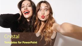  Presentation with two black women - Audience pleasing presentation consisting of portrait-of-two-excited-women backdrop and a tawny brown colored foreground