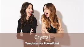  Presentation with two black women - Beautiful presentation design featuring portrait-of-two-excited-women backdrop and a coral colored foreground
