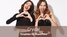  Presentation with two black women - Colorful presentation theme enhanced with portrait-of-two-funny-women backdrop and a tawny brown colored foreground