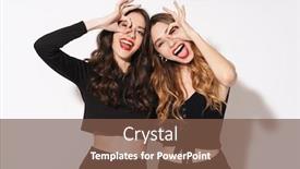  Presentation with two black women - Presentation theme featuring portrait-of-two-funny-women background and a tawny brown colored foreground