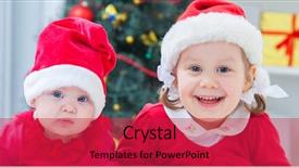  Presentation with santa - Amazing presentation theme having portrait of two funy little backdrop and a red colored foreground
