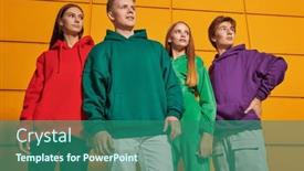  Presentation with youth - Presentation theme featuring portrait-of-two-girls background and a ocean colored foreground