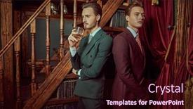  Presentation with apartments - Audience pleasing PPT layouts consisting of portrait-of-two-handsome-young backdrop and a wine colored foreground