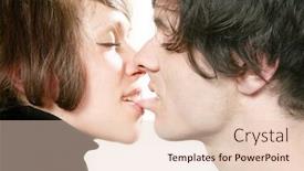  Presentation with lovers - Audience pleasing PPT theme consisting of portrait of two lovers backdrop and a lemonade colored foreground