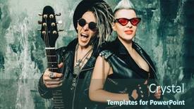  Presentation with punk - Amazing slides having portrait-of-two-stylish-punk backdrop and a ocean colored foreground