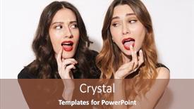  Presentation with two black women - Beautiful slide set featuring portrait-of-two-young-women backdrop and a tawny brown colored foreground