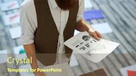  Presentation with documentation - Colorful slide deck enhanced with portrait of unrecognizable young creative designer working on color concept and scheme on floor and reading plan documentation backdrop and a tawny brown colored foreground