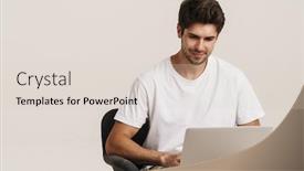  Presentation with working - Beautiful PPT theme featuring portrait-of-unshaven-pleased-man backdrop and a lemonade colored foreground