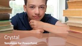  Presentation with homework - Cool new theme with portrait-of-upset-schoolboy-looking backdrop and a coral colored foreground