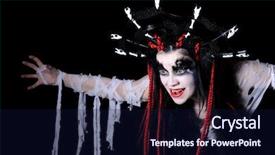  Presentation with vampire - Theme enhanced with portrait of vampire woman with stage makeup isolated on black background and a navy blue colored foreground