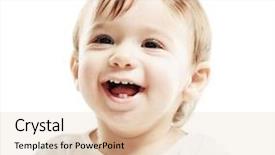  Presentation with happy baby - Slide deck consisting of portrait of very happy smiling background and a lemonade colored foreground