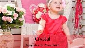  Presentation with princess - Beautiful theme featuring portrait of very sweet little child sitting like a princess in funny pink and red costume backdrop and a red colored foreground