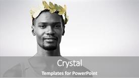  Presentation with blue wave - Beautiful slides featuring victorious sportsman with crown backdrop and a gray colored foreground
