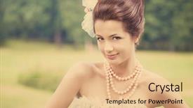  Presentation with fairy - PPT layouts enhanced with portrait of vintage woman the girl in the dress of the last century beautiful woman in long evening dress fairy princess toned background and a coral colored foreground