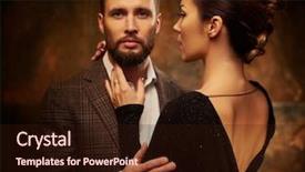  Presentation with natural gas well - Theme enhanced with portrait of well-dressed couple background and a wine colored foreground