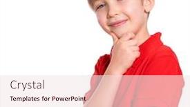  Presentation with sly - Theme featuring portrait-of-white-smiling-kid background and a sky blue colored foreground